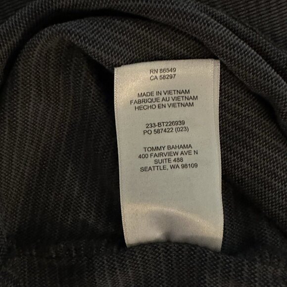 Tommy Bahama Men's Big & Tall 2XLT Black Coastal Crest Long Sleeve Crew T-Shirt - Picture 3 of 4